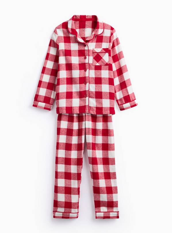 Matching Family Kids' Christmas Red Buffalo Check Pyjamas 6-7 years